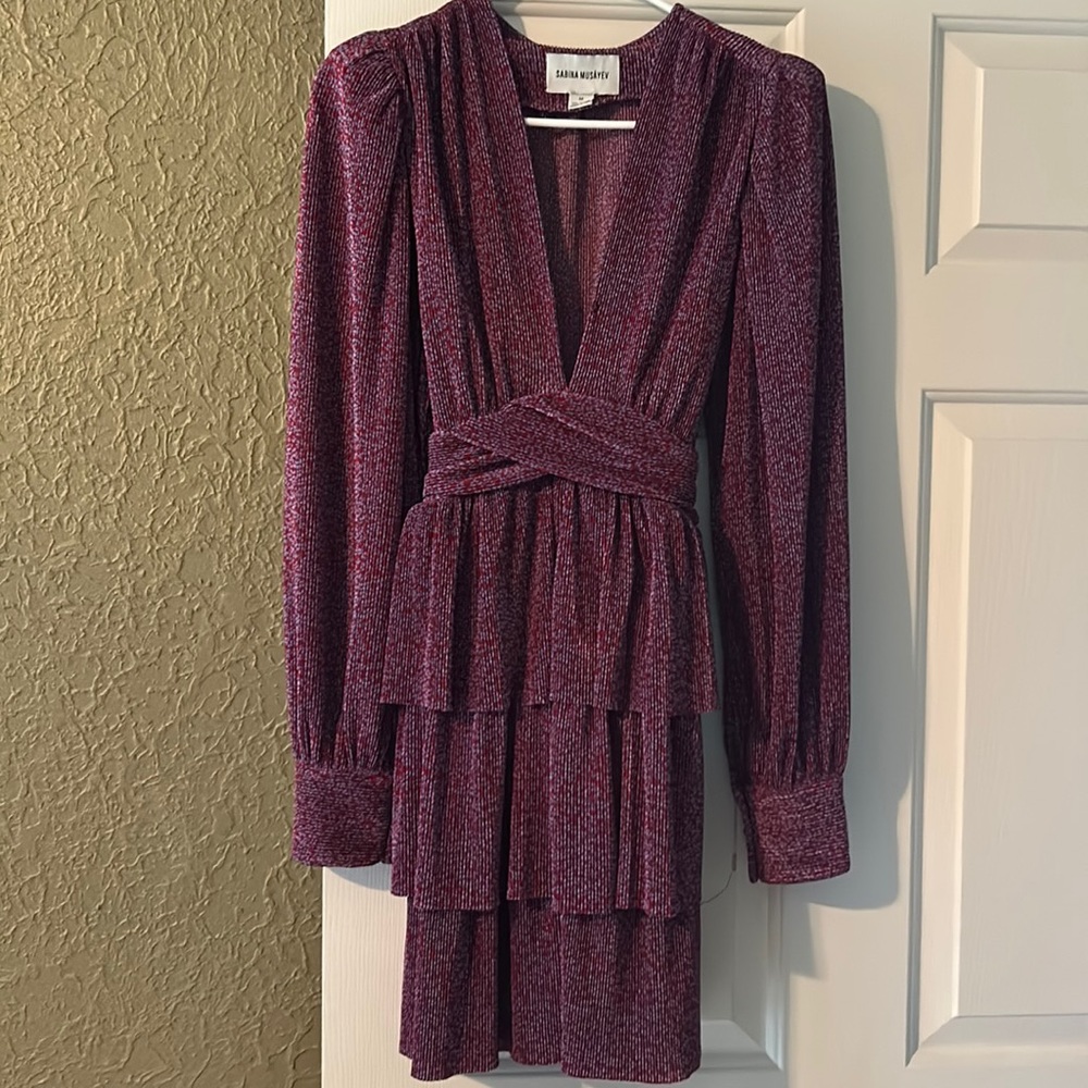 Sabina Musayev dress, size M, blue & purple